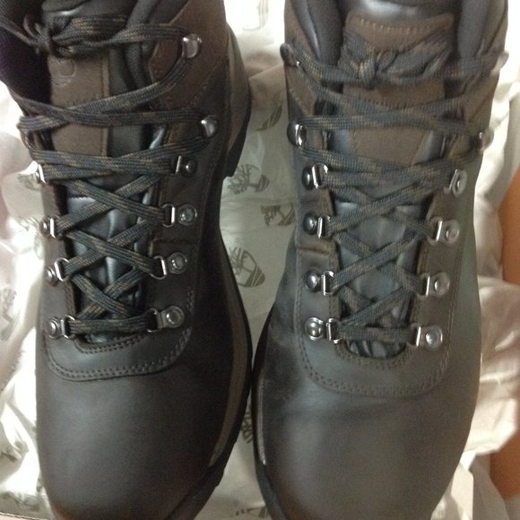 Timberland Men's Flume Dark Brown Leather WP Hiking Boots - 11.5M - New in Box
